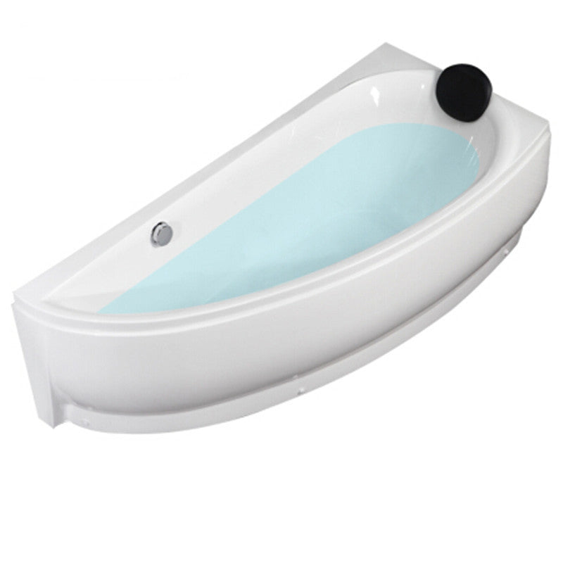 Acrylic Corner Modern Bathtub Acrylic White Soaking Back to Wall Bath