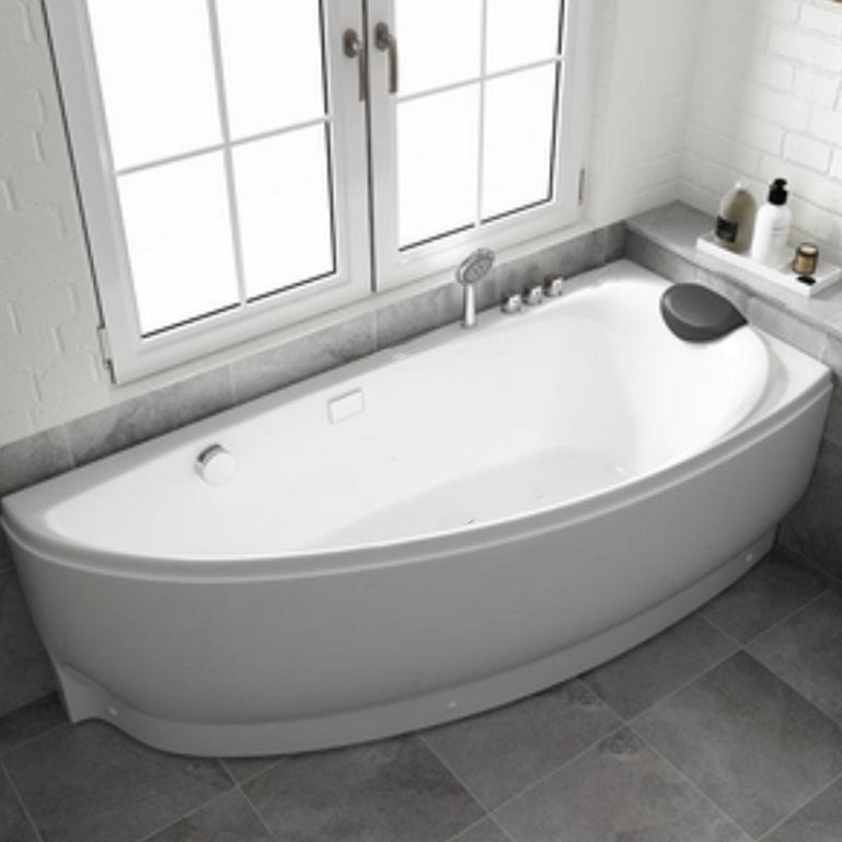 Acrylic Corner Modern Bathtub Acrylic White Soaking Back to Wall Bath