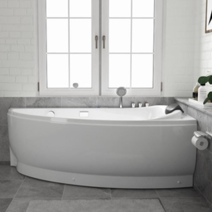 Acrylic Corner Modern Bathtub Acrylic White Soaking Back to Wall Bath