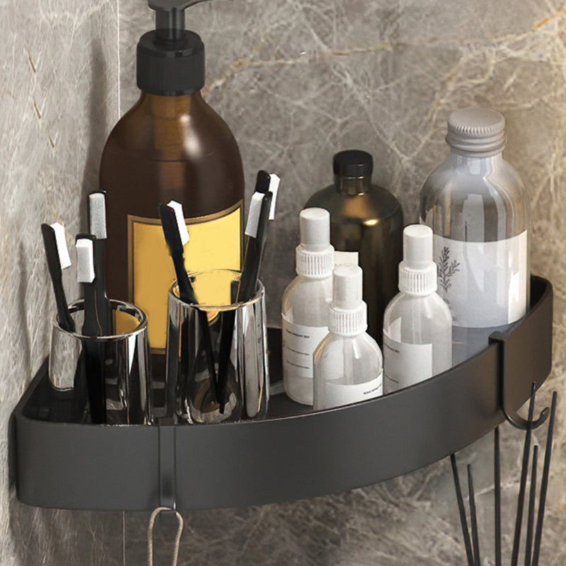 Modern 2/3-Piece Bathroom Set Stainless Triangle Bath Shelf in Aluminum