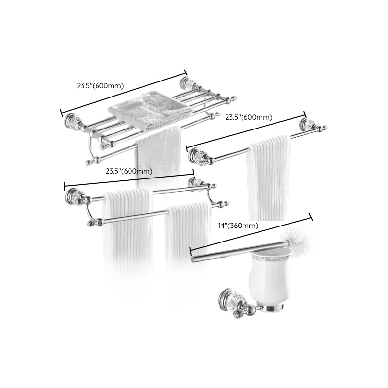 Modern Bathroom Accessories Hardware Set Silver Accessories Hardware Set
