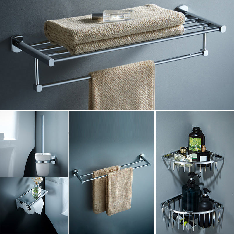 Modern Bathroom Accessory Kit Silver Bathroom Accessories Hardware Set