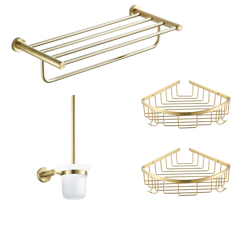 Traditional Brushed Brass Bathroom Accessory As Individual Or As a Set in Metal
