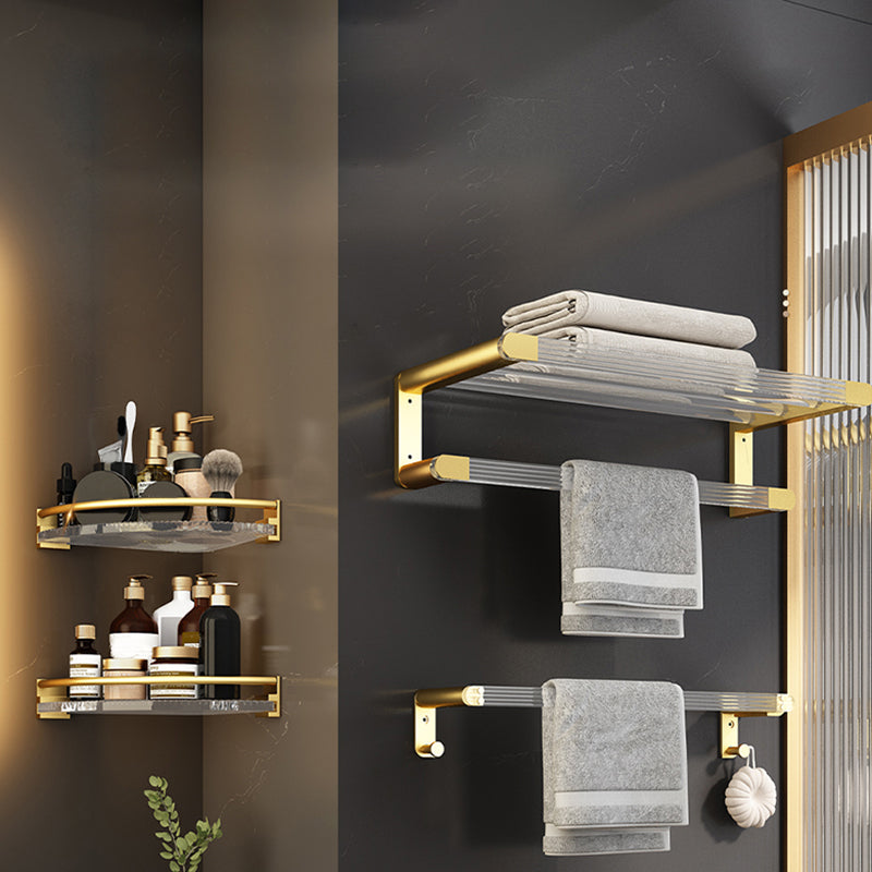 6 Piece Bathroom Accessory Set in Gold Metal Bath Hardware Set
