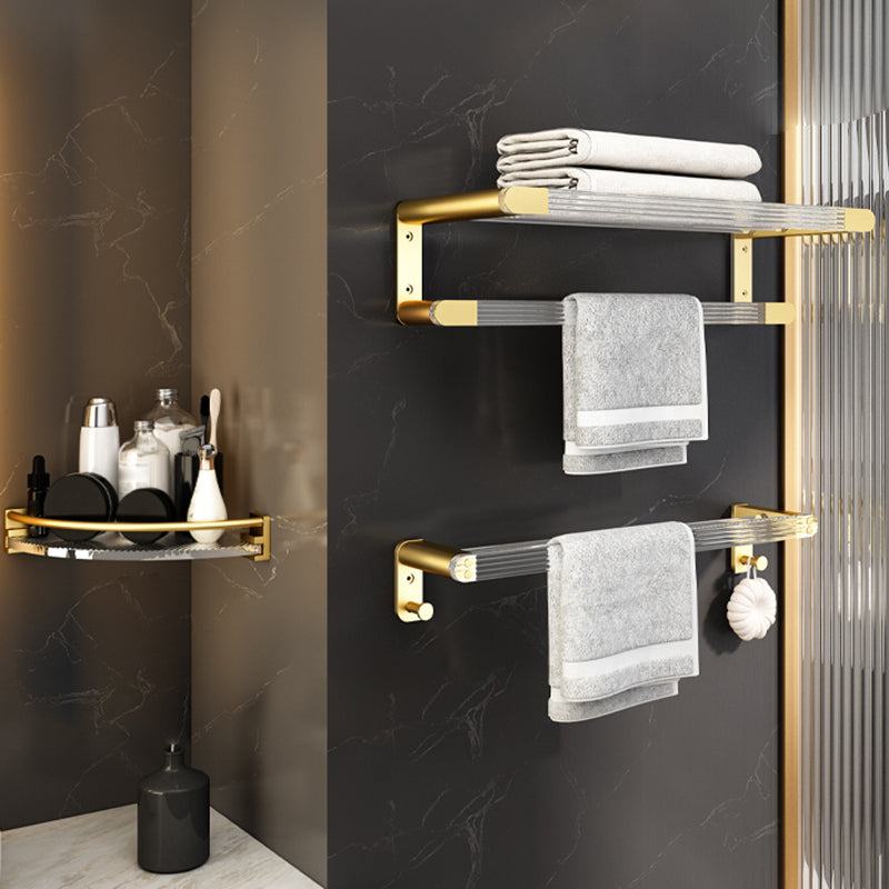 6 Piece Bathroom Accessory Set in Gold Metal Bath Hardware Set