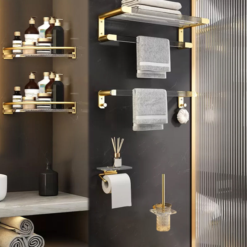 6 Piece Bathroom Accessory Set in Gold Metal Bath Hardware Set