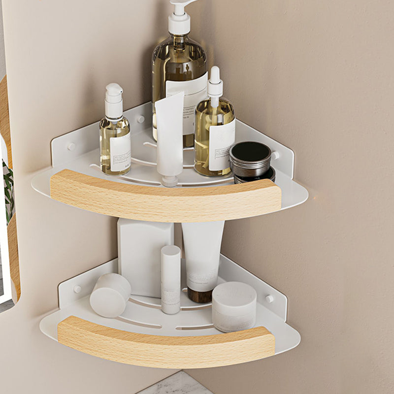 White Metal and Solid Wood Bathroom Accessories Hardware Set