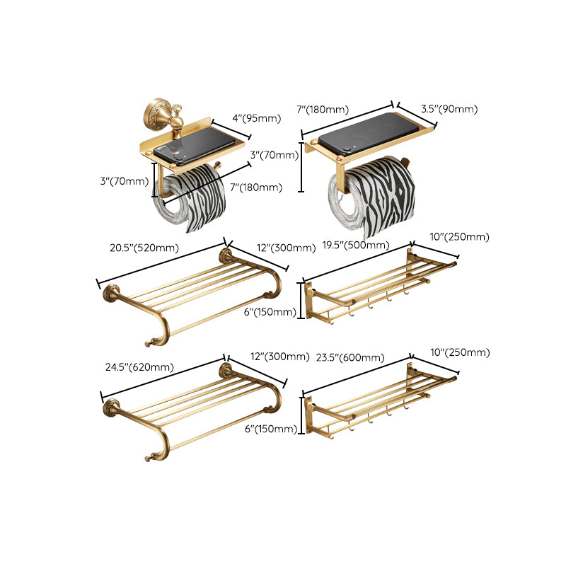 Traditional Brushed Brass Bathroom Accessory As Individual Or As a Set