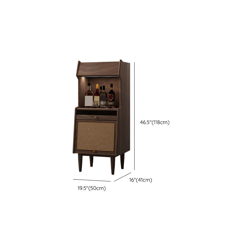 Mid-Century Modern Accent Chest Solid Wood Storage Cabinet with Shelves