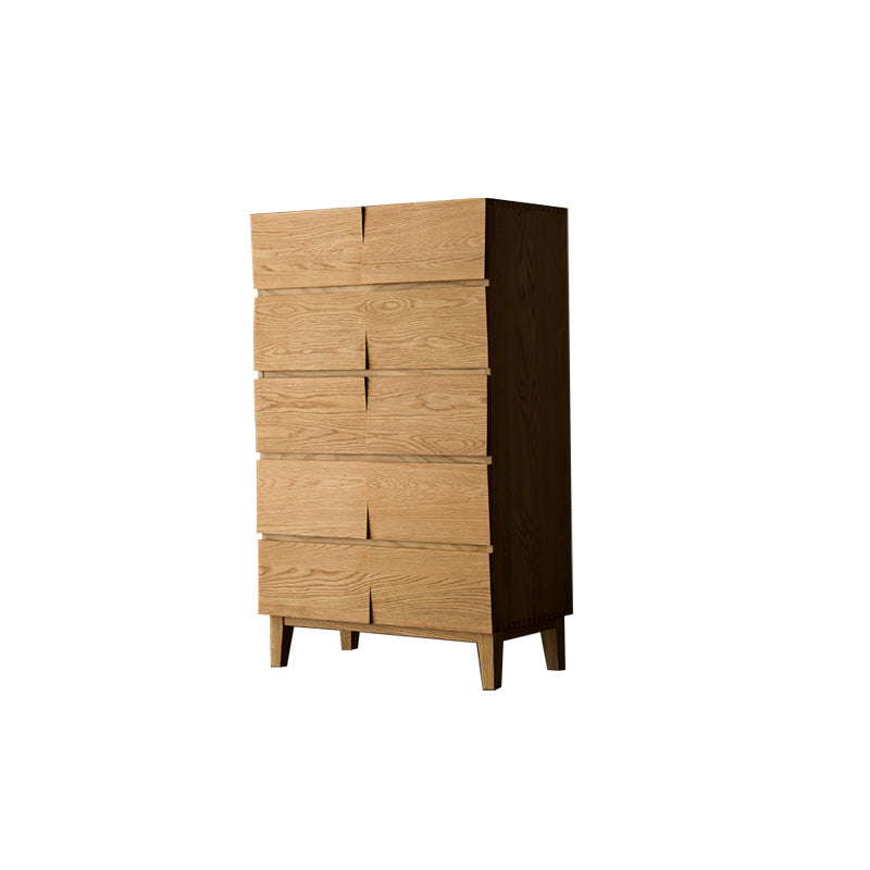 Modern Natural Cabinet with Drawers Solid Wood 16.9" D Chest