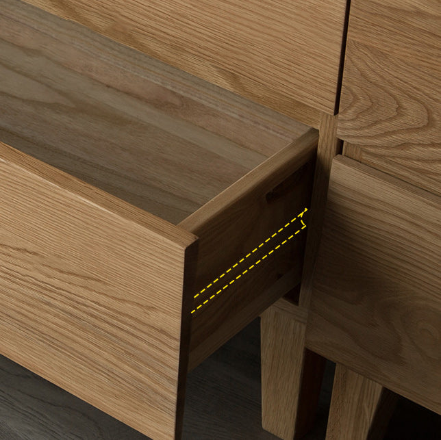 Modern Natural Cabinet with Drawers Solid Wood 16.9" D Chest