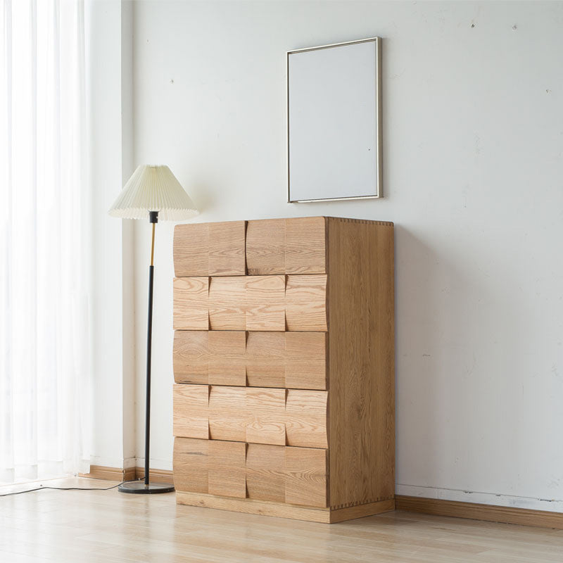 6-Drawer Solid Wood Accent Chest 49.2-In Tall Storage Cabinet