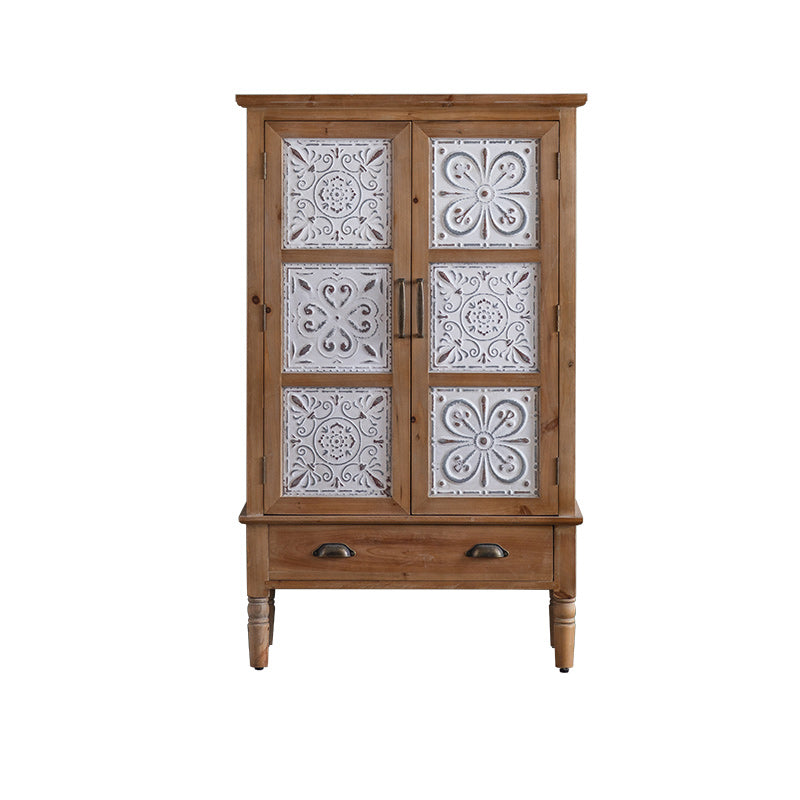 Industrial Stain Resistant Cabinet Distressed Wood Solid Wood Accent Cabinet