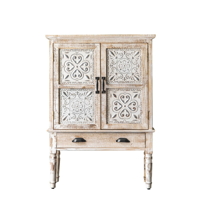 Industrial Stain Resistant Cabinet Distressed Wood Solid Wood Accent Cabinet