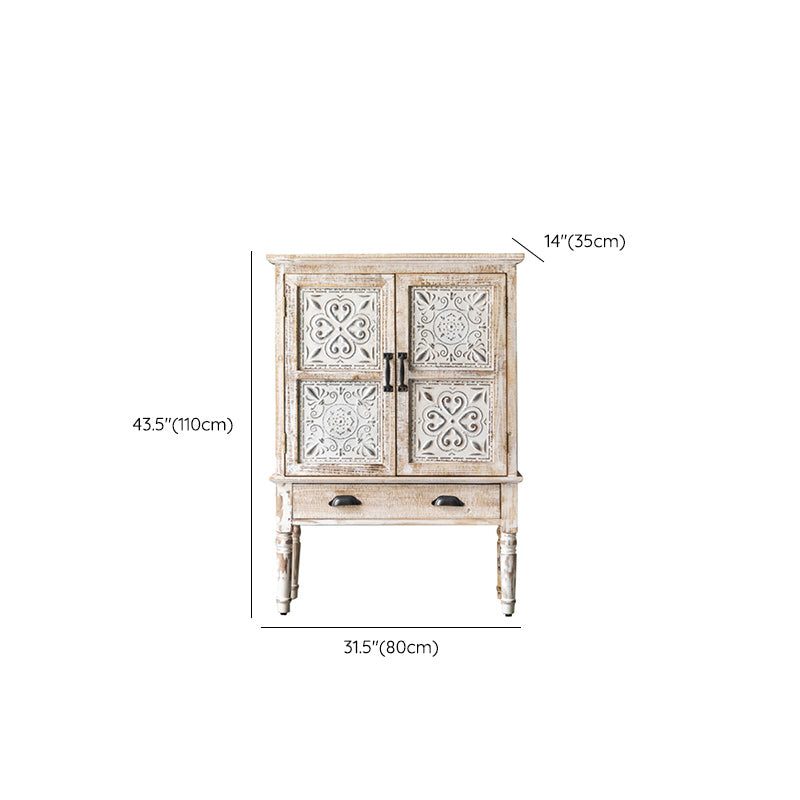 Industrial Stain Resistant Cabinet Distressed Wood Solid Wood Accent Cabinet
