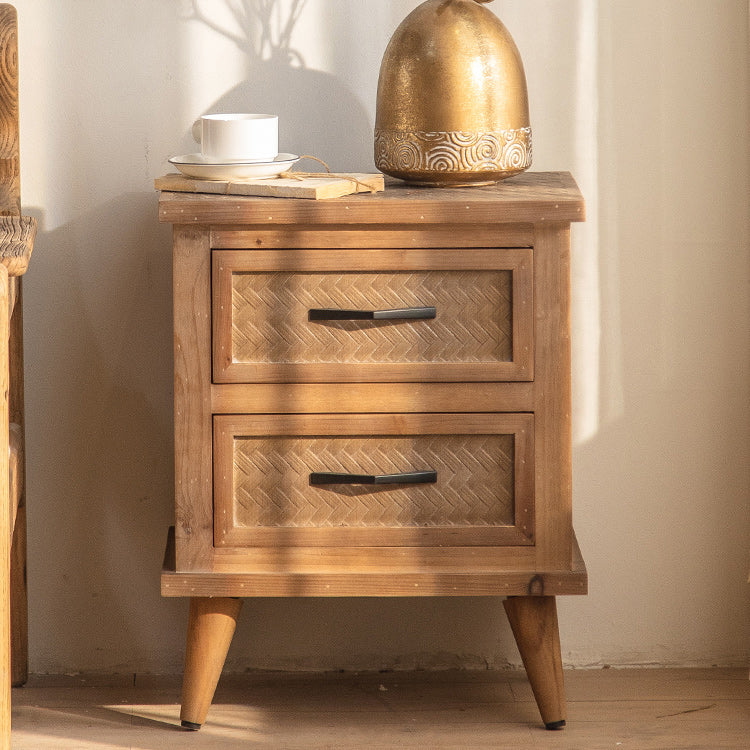 Industrial Solid Wood Side Cabinet Distressed Wood Accent Cabinet