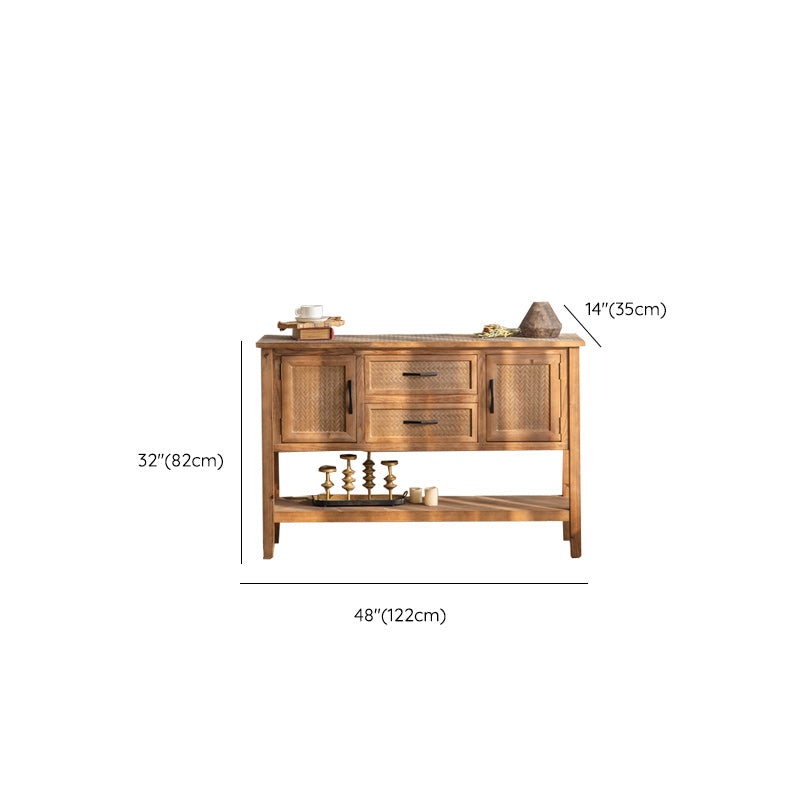 Industrial Solid Wood Side Cabinet Distressed Wood Accent Cabinet