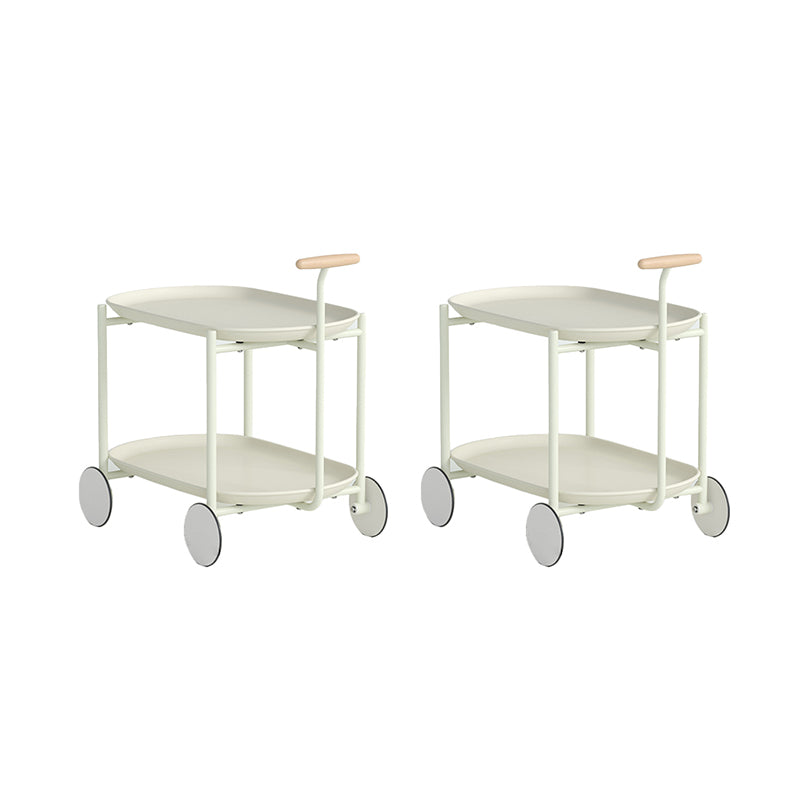 Contemporary Metal Side Table Oval Top Sofa Side Accent Table