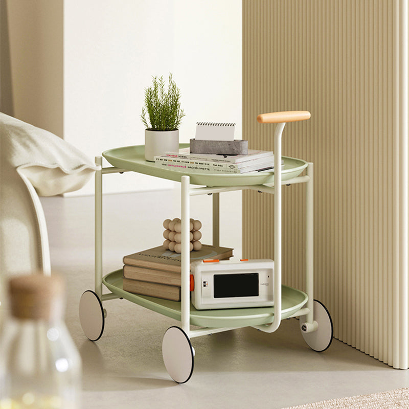 Contemporary Metal Side Table Oval Top Sofa Side Accent Table