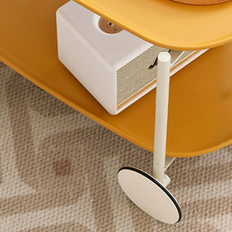 Contemporary Metal Side Table Oval Top Sofa Side Accent Table