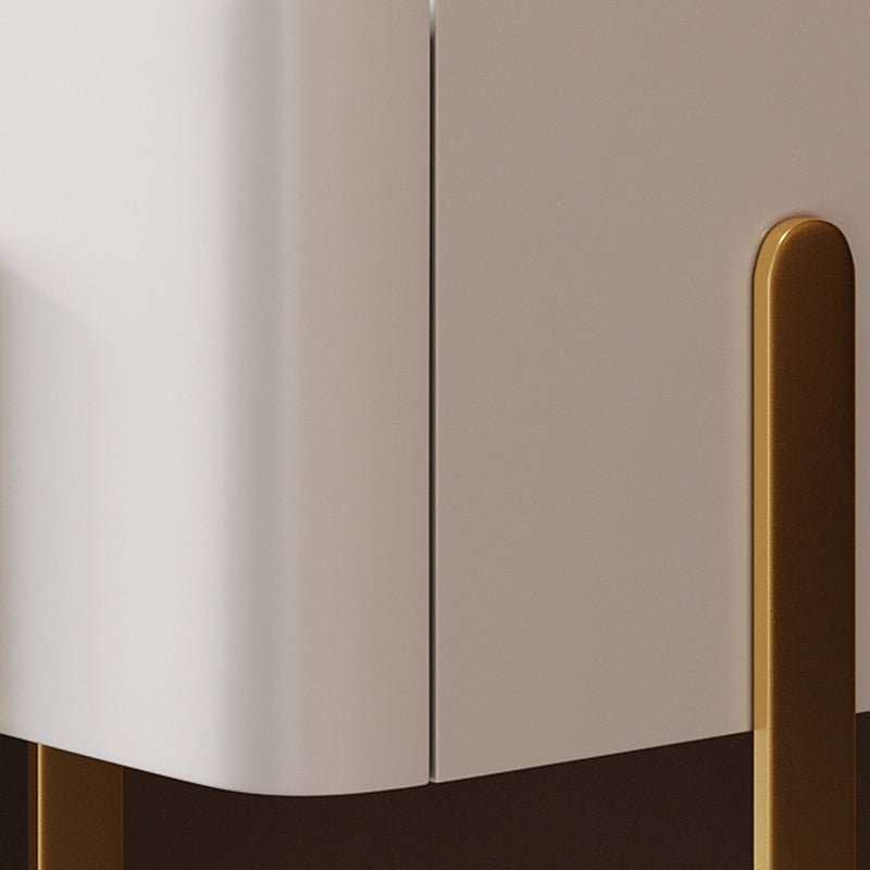 Mid-Century Marble Top Side Accent Table Metal Frame End Table