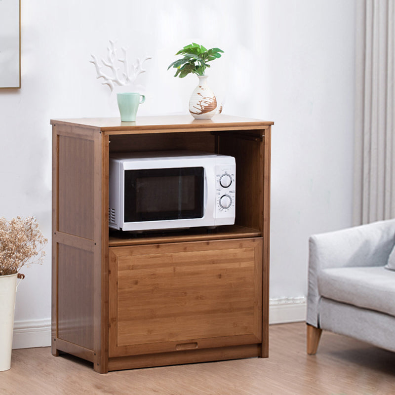 Mid Century Modern  Rectangle Cabinet Brown Accent Cabinet with Doors in Solid Wood