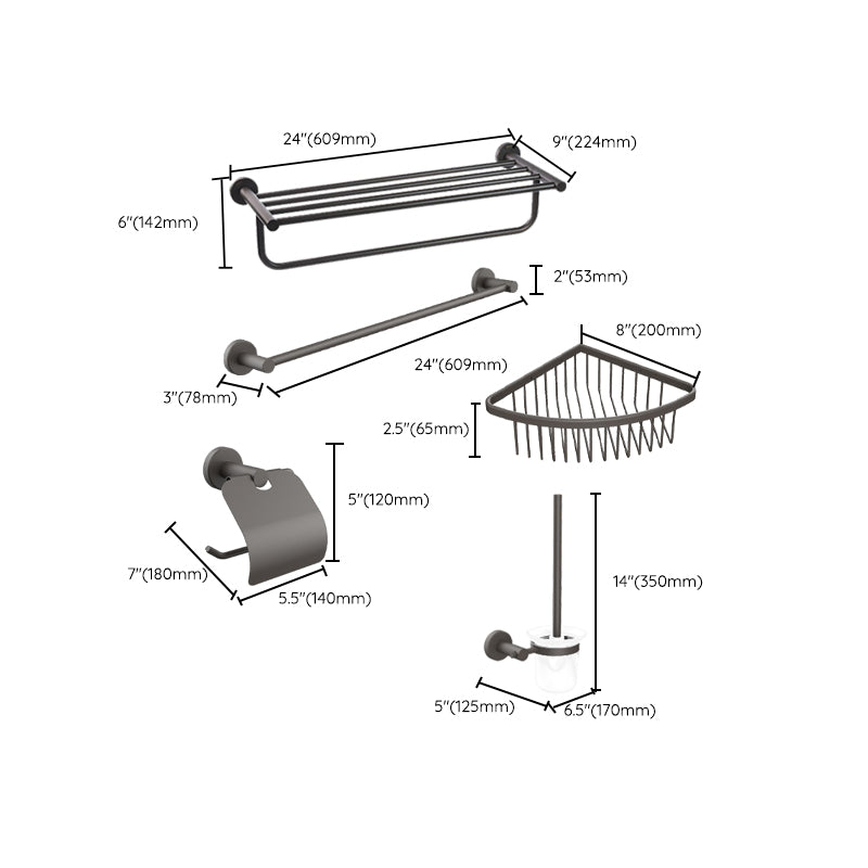 Grey Accessories Hardware Set Modern Bathroom Accessories Hardware Set
