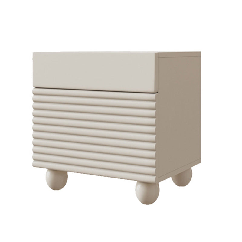 2 Drawers Standard Nightstand Wooden Frame Kids Bedside Table
