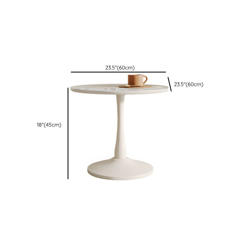 Pedestal 2-Piece Coffee Table Set Modern Round Tray Top Cocktail Table with Storage