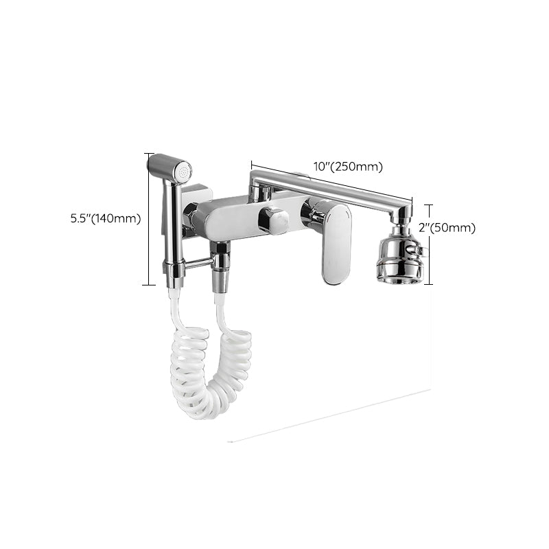 Kitchen Faucet Single Lever Handle Swivel Spout Chrome 2 Holes Bar Faucet