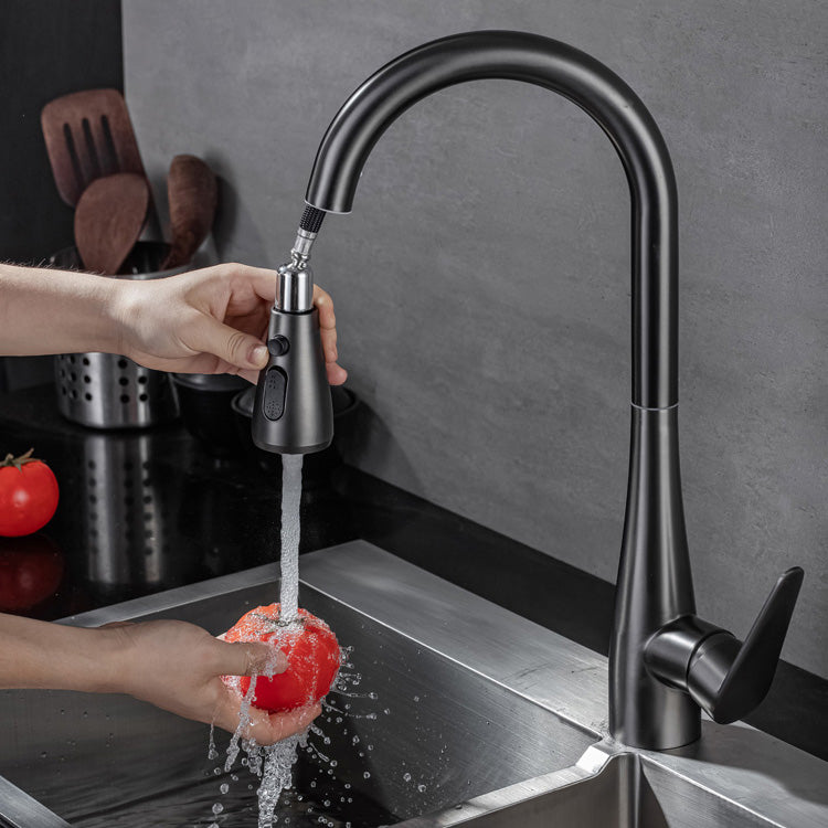 Touch Sensor Standard Kitchen Faucet Swivel Spout with Pull Down Sprayer