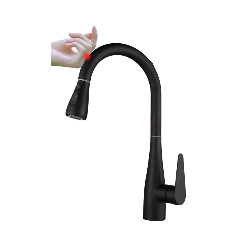 Touch Sensor Standard Kitchen Faucet Swivel Spout with Pull Down Sprayer