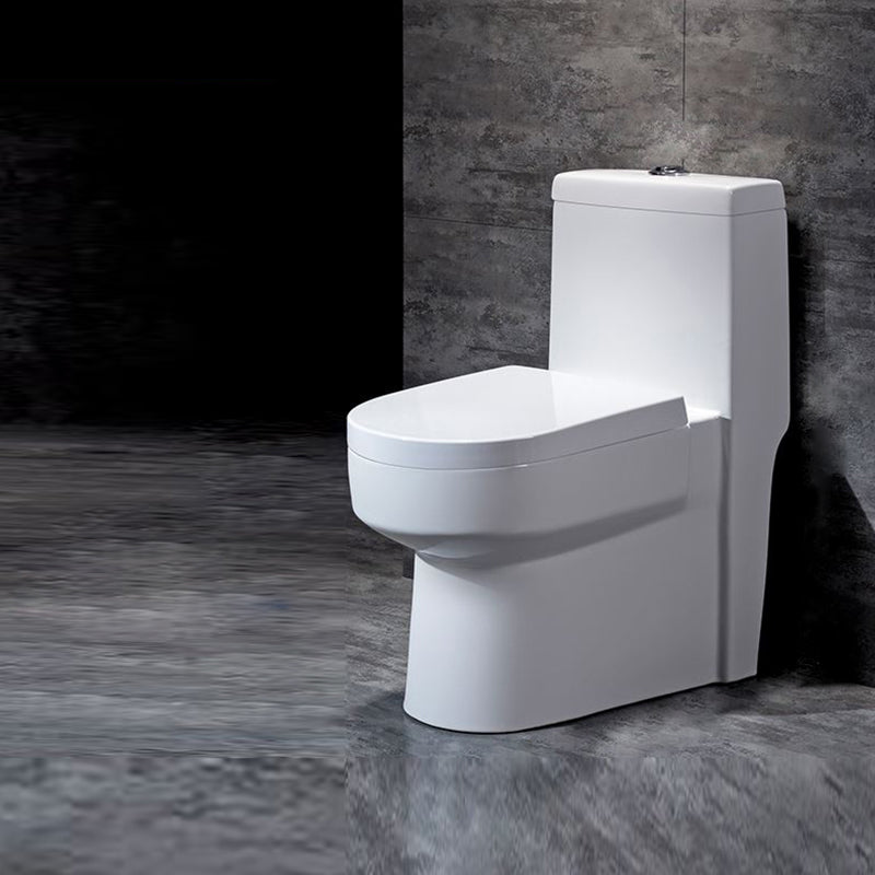 Contemporary Floor Mount Flush Toilet Spray Gun Included Toilet Bowl for Washroom