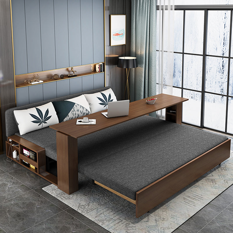 30" Wide Contemporary Sleeper Sofa Futon Gray Storage Sleeper Sofa