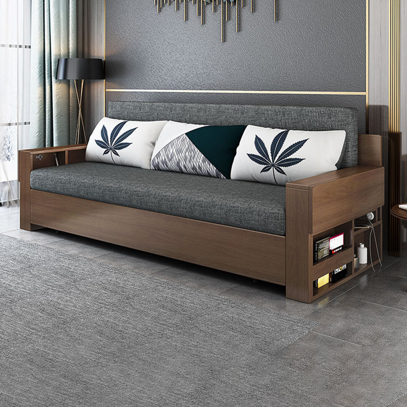 30" Wide Contemporary Sleeper Sofa Futon Gray Storage Sleeper Sofa
