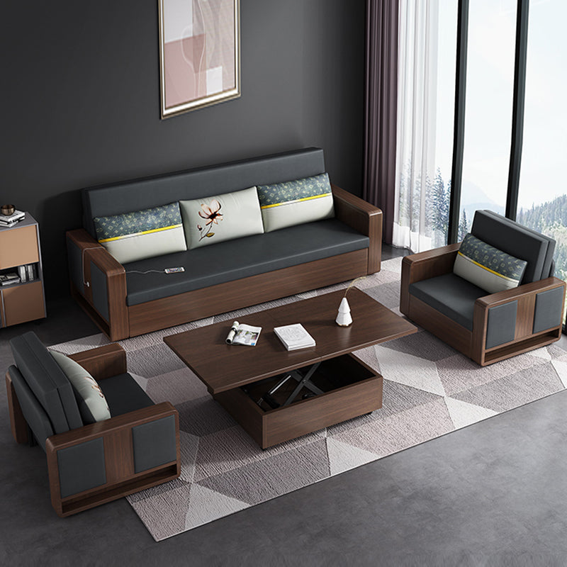 31" Wide Contemporary Sleeper Sofa Futon Gray Pillow Included Sleeper Sofa