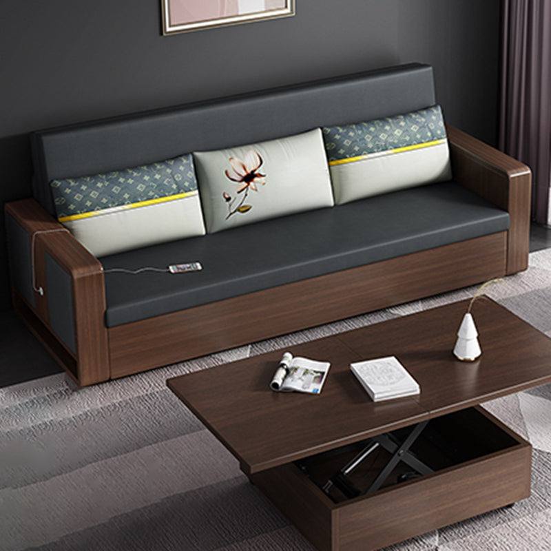 31" Wide Contemporary Sleeper Sofa Futon Gray Pillow Included Sleeper Sofa