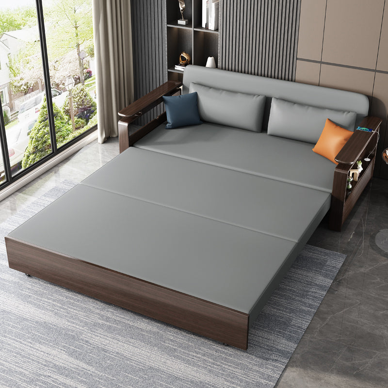 31" Wide Contemporary Sleeper Sofa Futon Gray Storage Sleeper Sofa