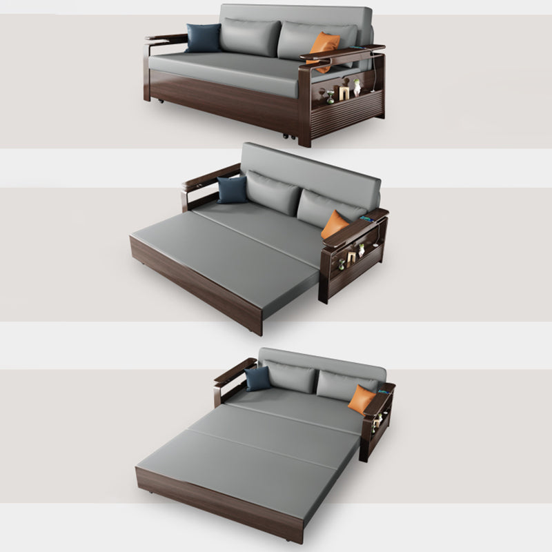 31" Wide Contemporary Sleeper Sofa Futon Gray Storage Sleeper Sofa