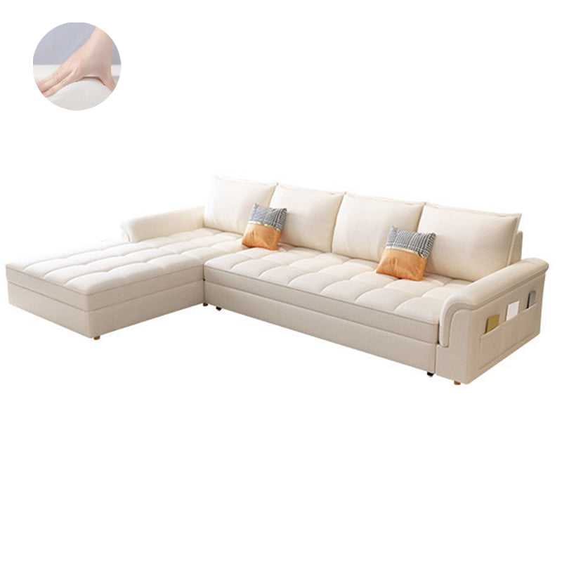 Modern Styled Metal Frame Sleeper Sofa Upholstered Square Arms Sofa Bed
