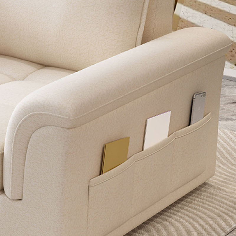 Modern Styled Metal Frame Sleeper Sofa Upholstered Square Arms Sofa Bed