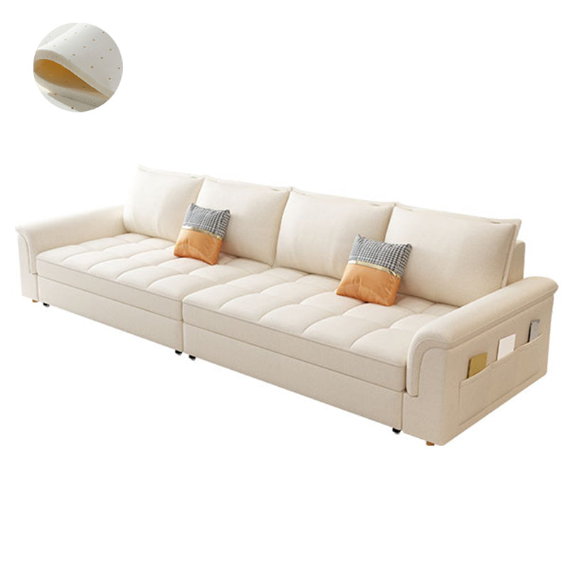 Modern Styled Metal Frame Sleeper Sofa Upholstered Square Arms Sofa Bed