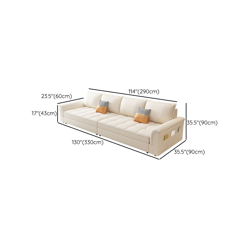 Modern Styled Metal Frame Sleeper Sofa Upholstered Square Arms Sofa Bed