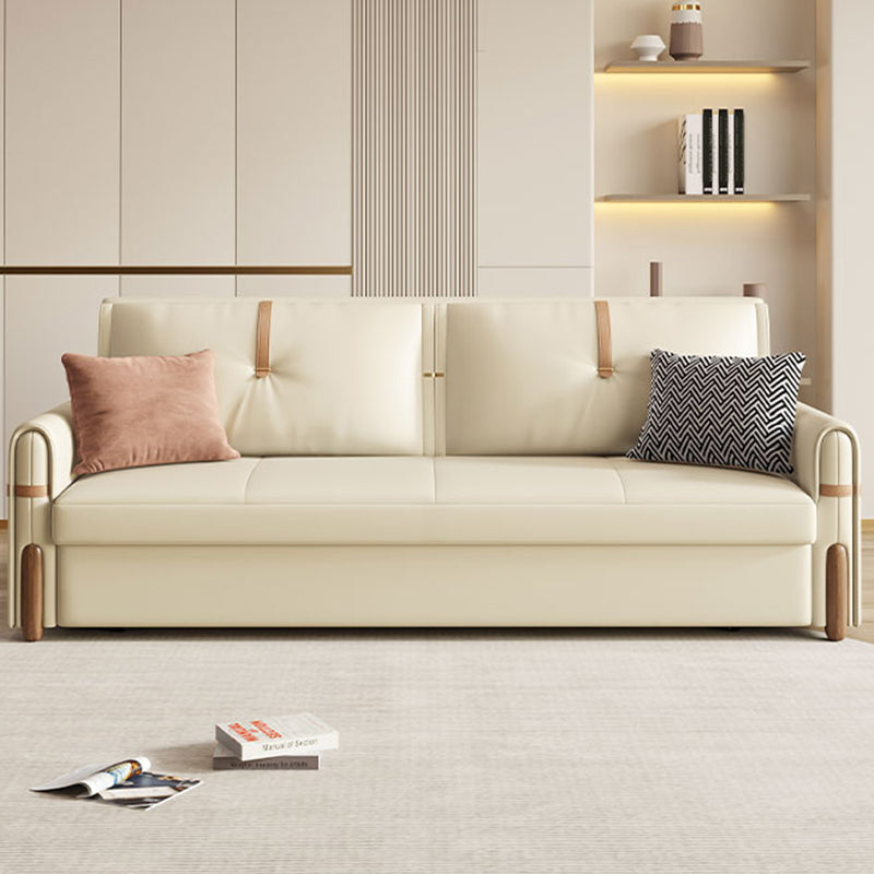 32" Wide Glam Sleeper Sofa Leather Pillow Included Sleeper Sofa