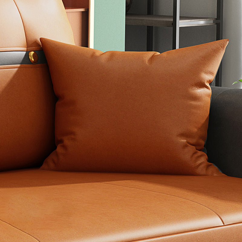 32" Wide Glam Sleeper Sofa Leather Pillow Included Foldable Sleeper Sofa