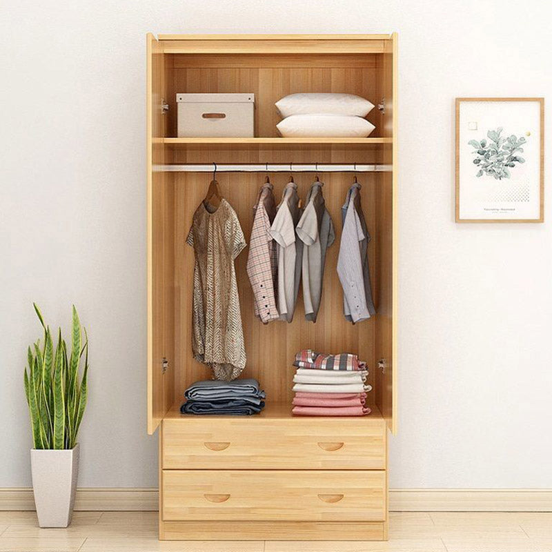 Contemporary Style Wardrobe Armoire Wood Combination Armoire with Doors