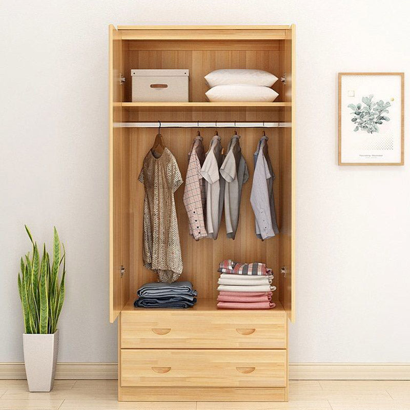 Contemporary Style Wardrobe Armoire Wood Combination Armoire with Doors