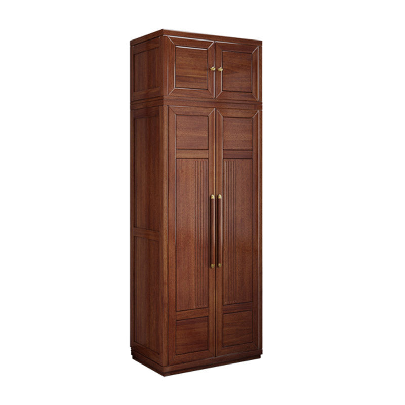 Contemporary Style Wardrobe Armoire Wood Wardrobe Closet with Doors and Drawer