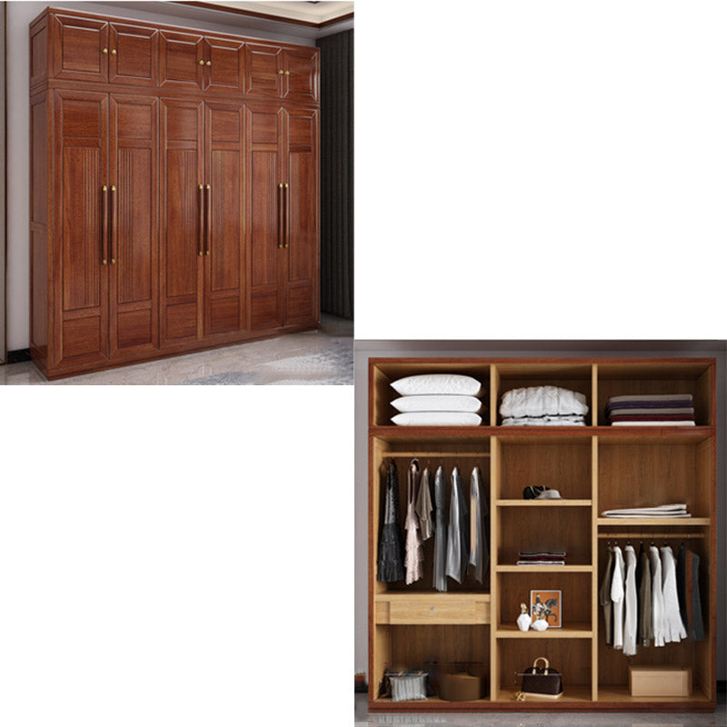 Contemporary Style Wardrobe Armoire Wood Wardrobe Closet with Doors and Drawer