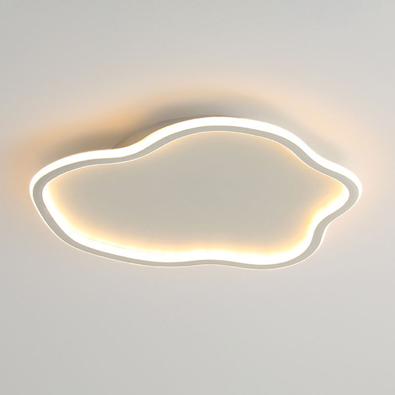 Single Black/White Modern Flush Mount Lighting Unique Ceiling Light for Bedroom